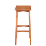 32 Inch Wood Brown Backless Counter Height Bar Stool With Footrest