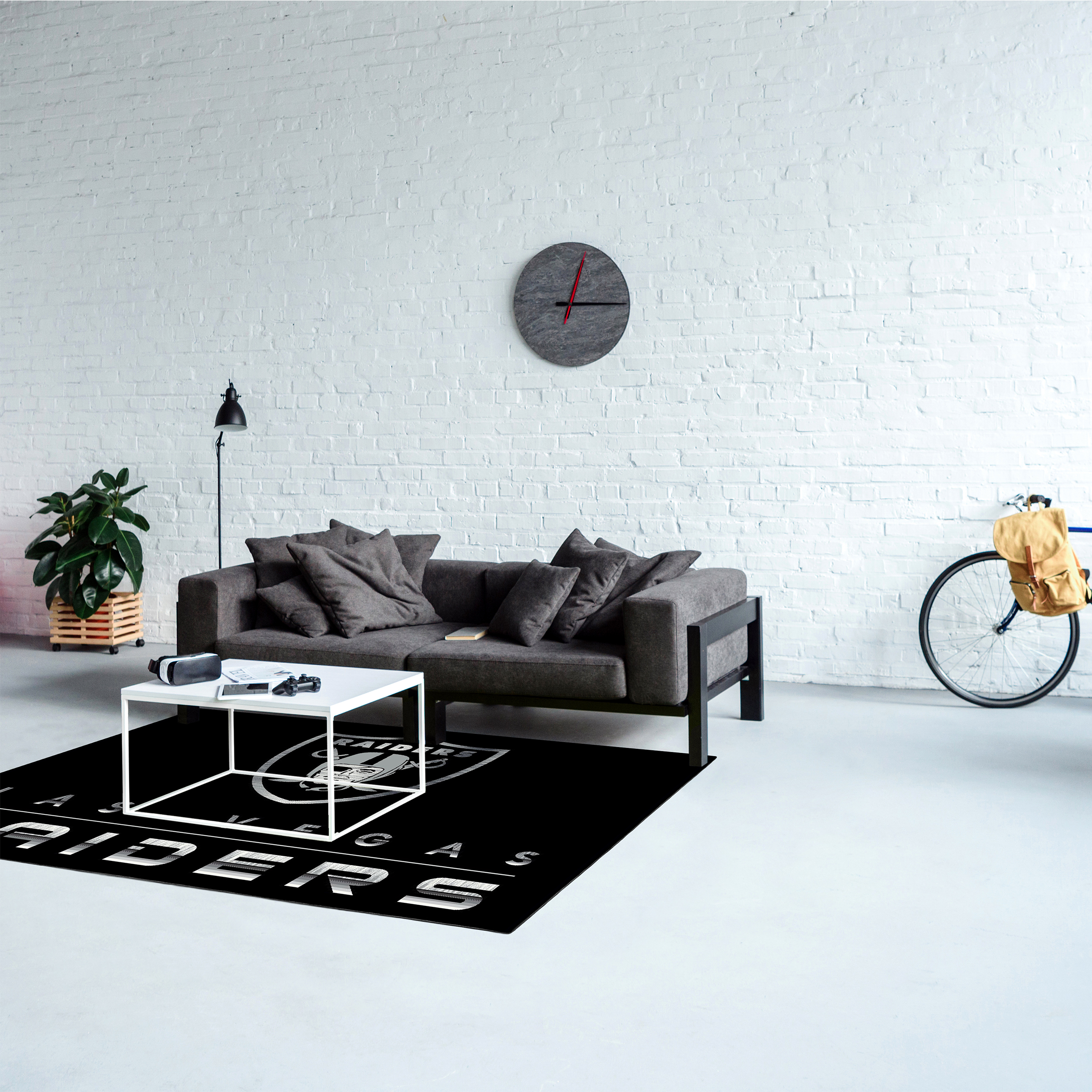 las vegas raiders chrome 4x6 area rug