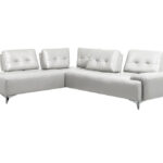 125 Inch White Leather L Shaped Sectional with Square Arms 6 125 Inch White Leather L Shaped Sectional with Square Arms