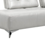 125 Inch White Leather L Shaped Sectional with Square Arms 7 125 Inch White Leather L Shaped Sectional with Square Arms
