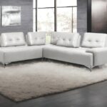 125 Inch White Leather L Shaped Sectional with Square Arms 5 125 Inch White Leather L Shaped Sectional with Square Arms