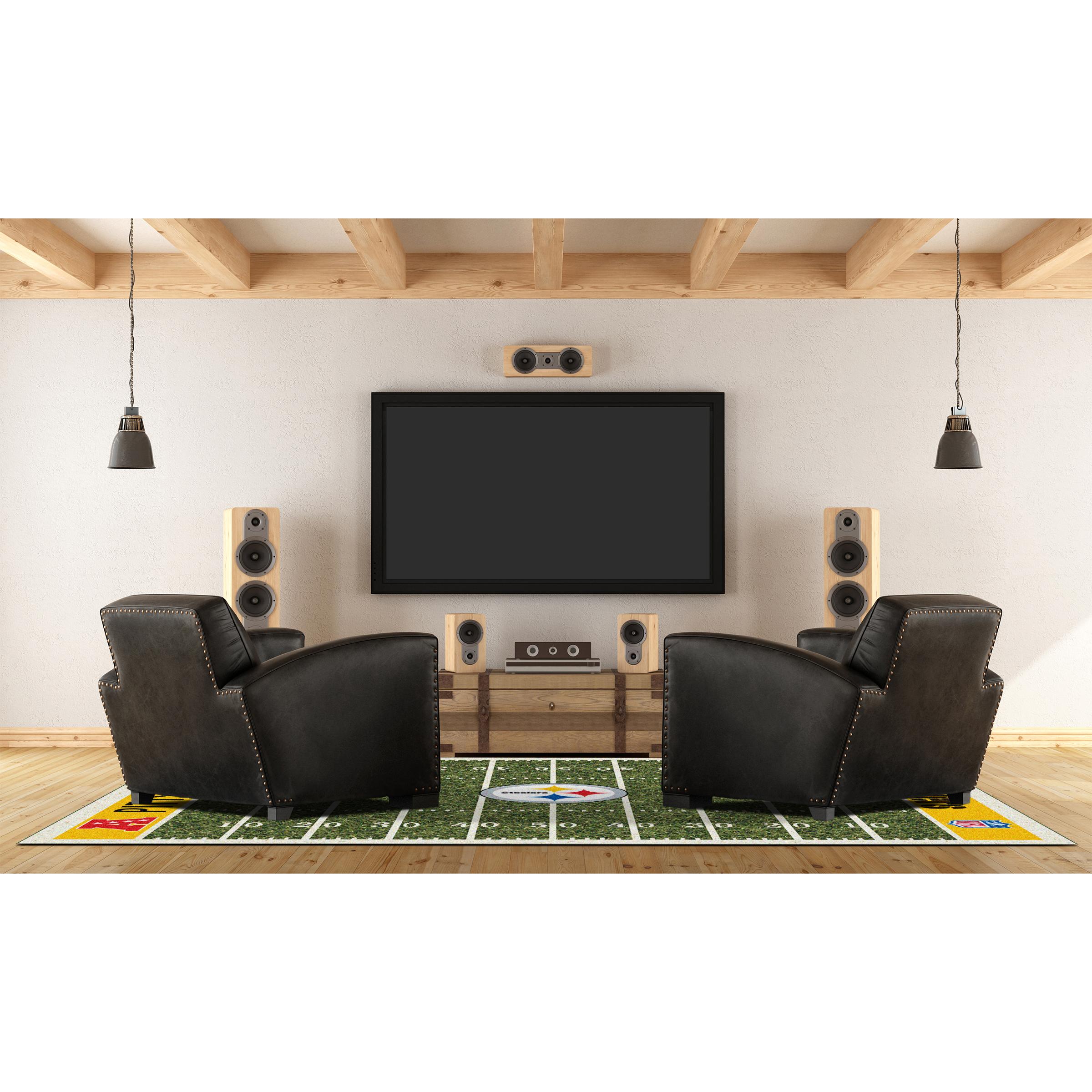 pittsburgh steelers homefield 6x8 football field area rug