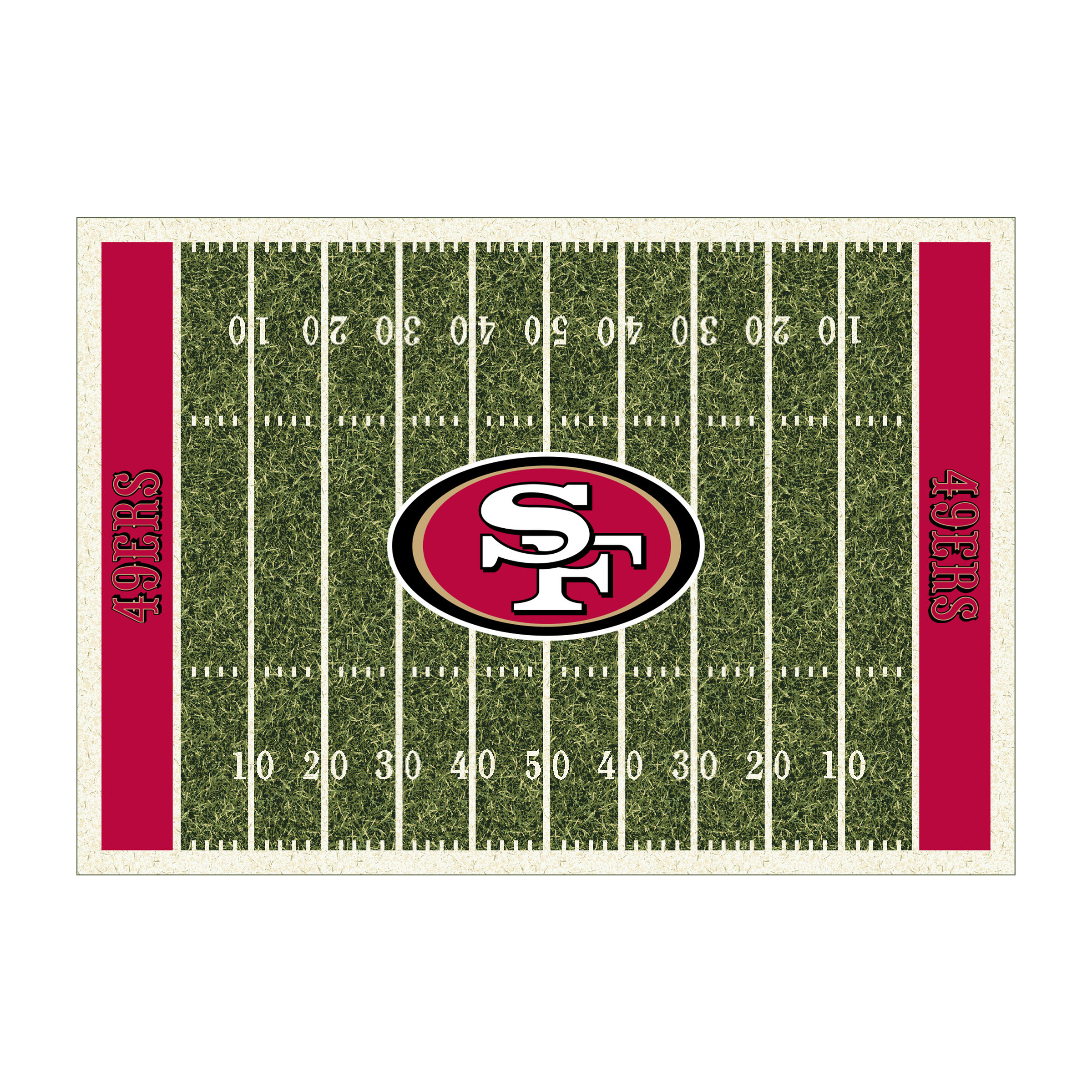 49ers homefield football field 6x8 area rug