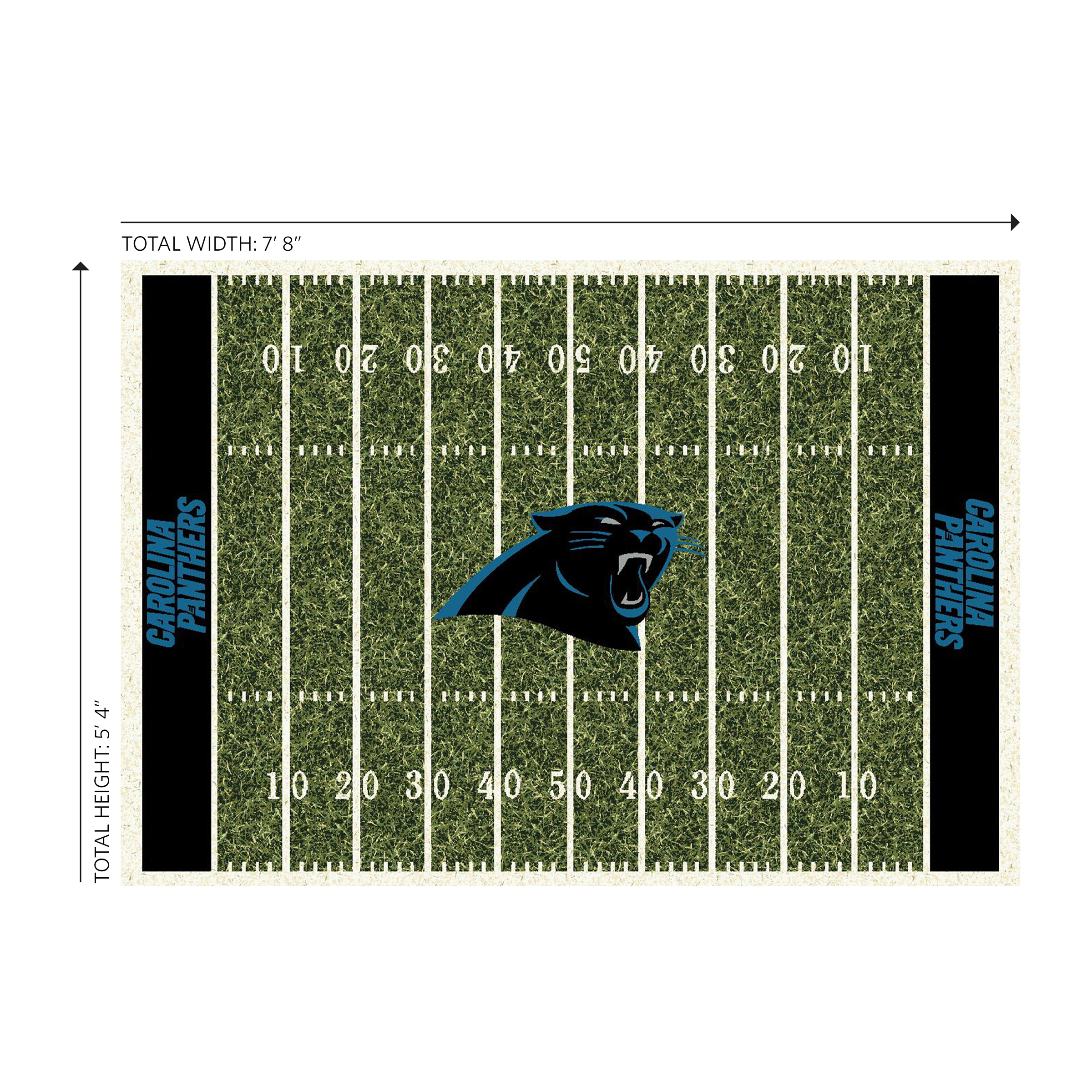 carolina panthers homefield 6x8 football field area rug