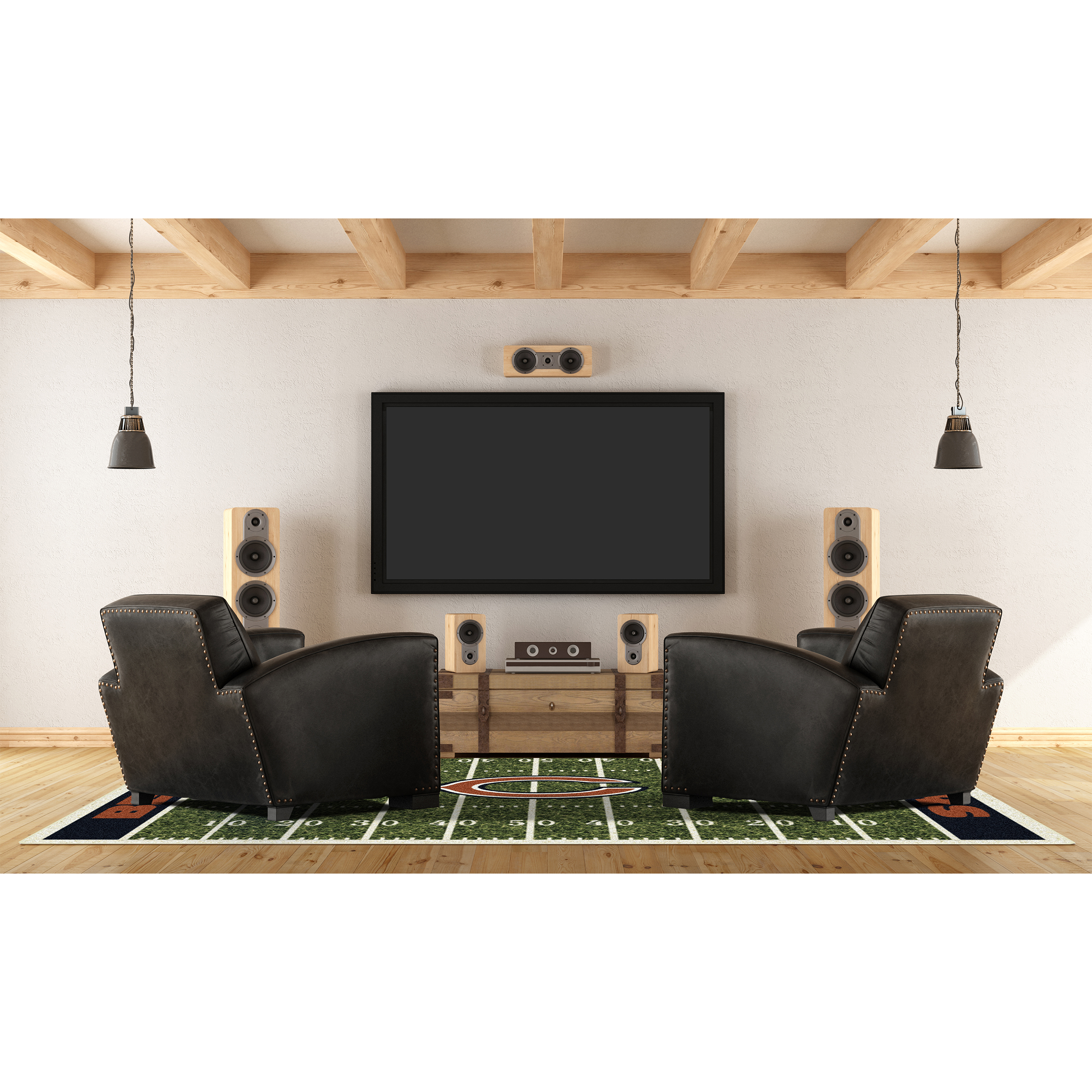 chicago bears 6x8 homefield football field area rug