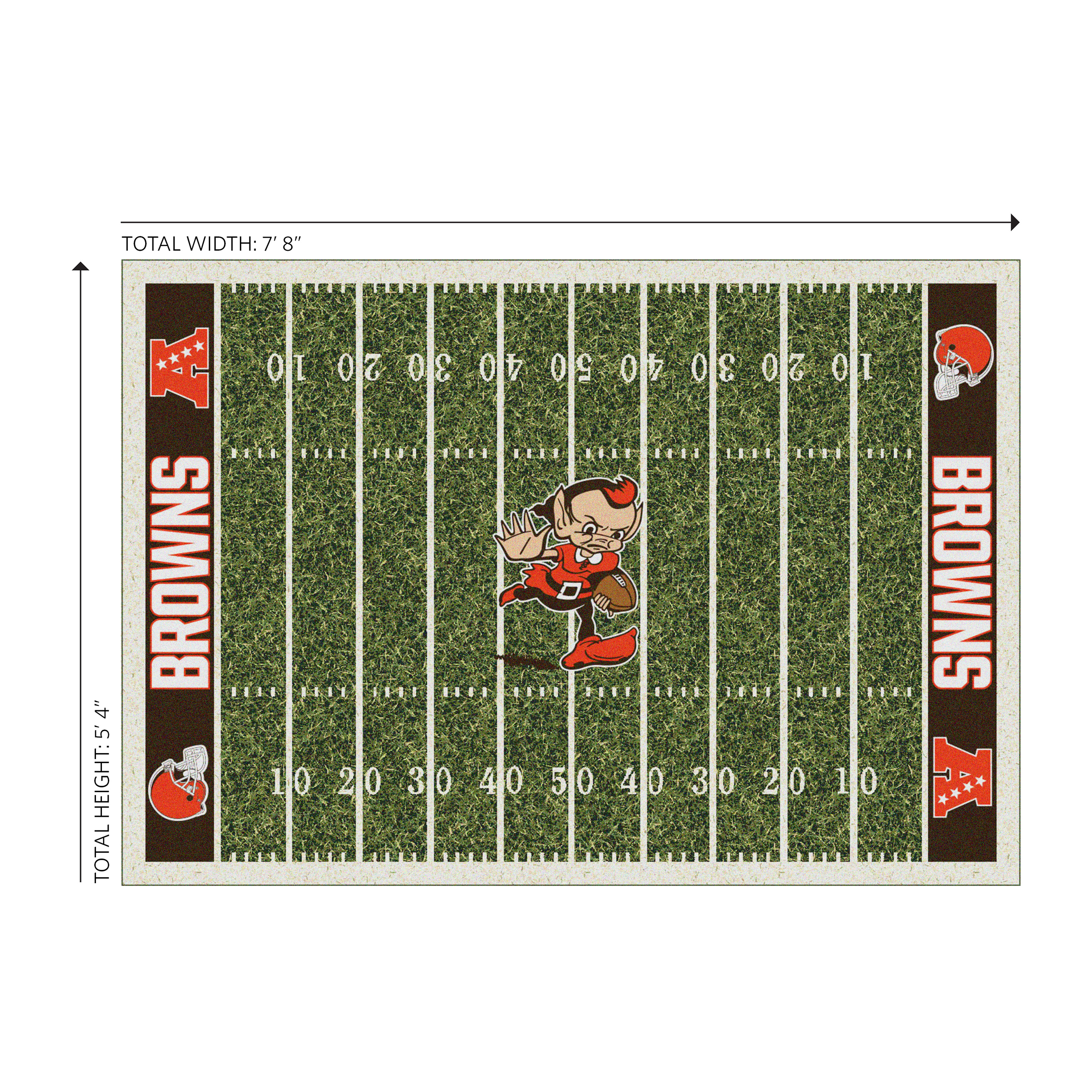 cleveland browns homefield football field area rug 6x8