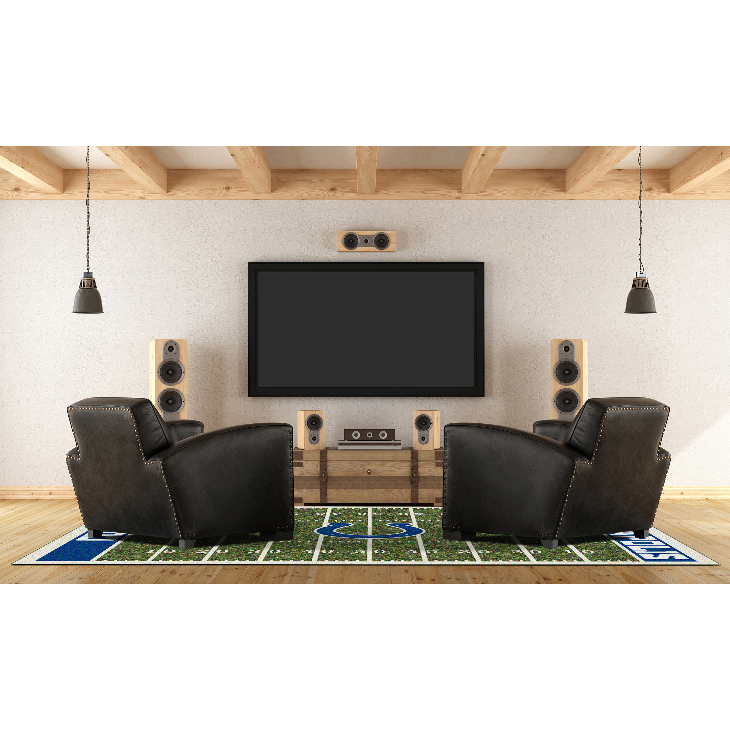 indianapolis colts homefield 6x8 football field area rug