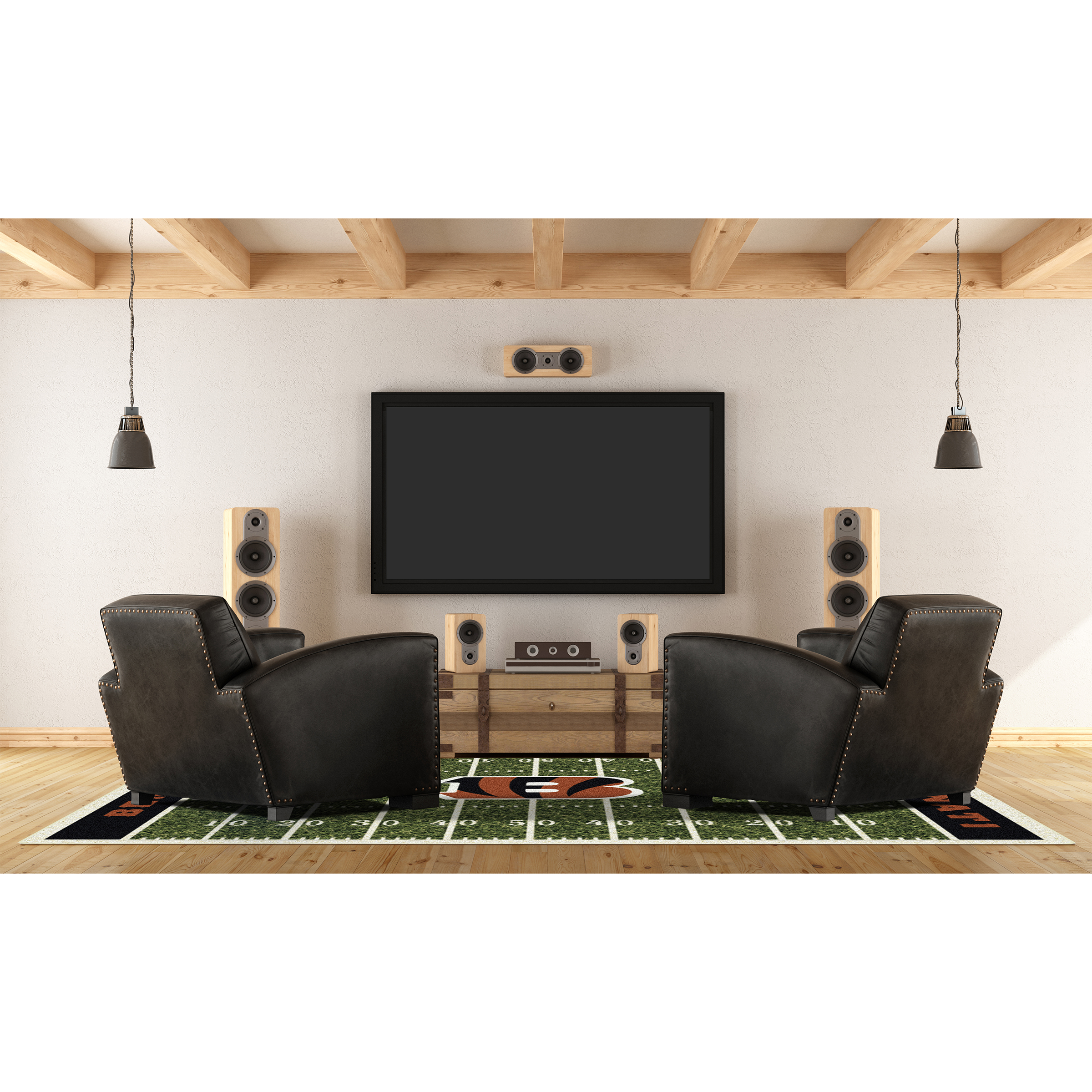 cincinnati bengals 6 x 8 football field area rug