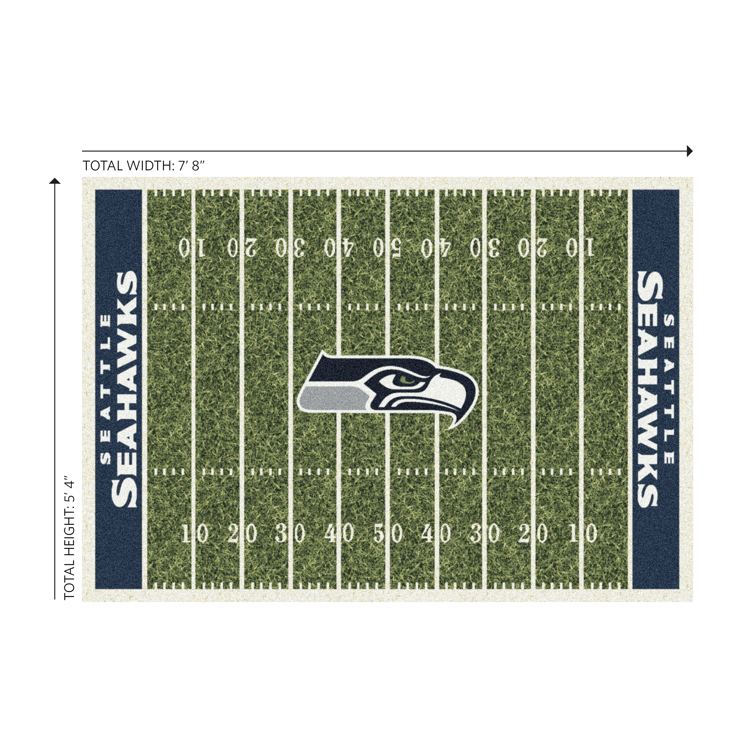 seahawks 6x8 homefield football field area rug