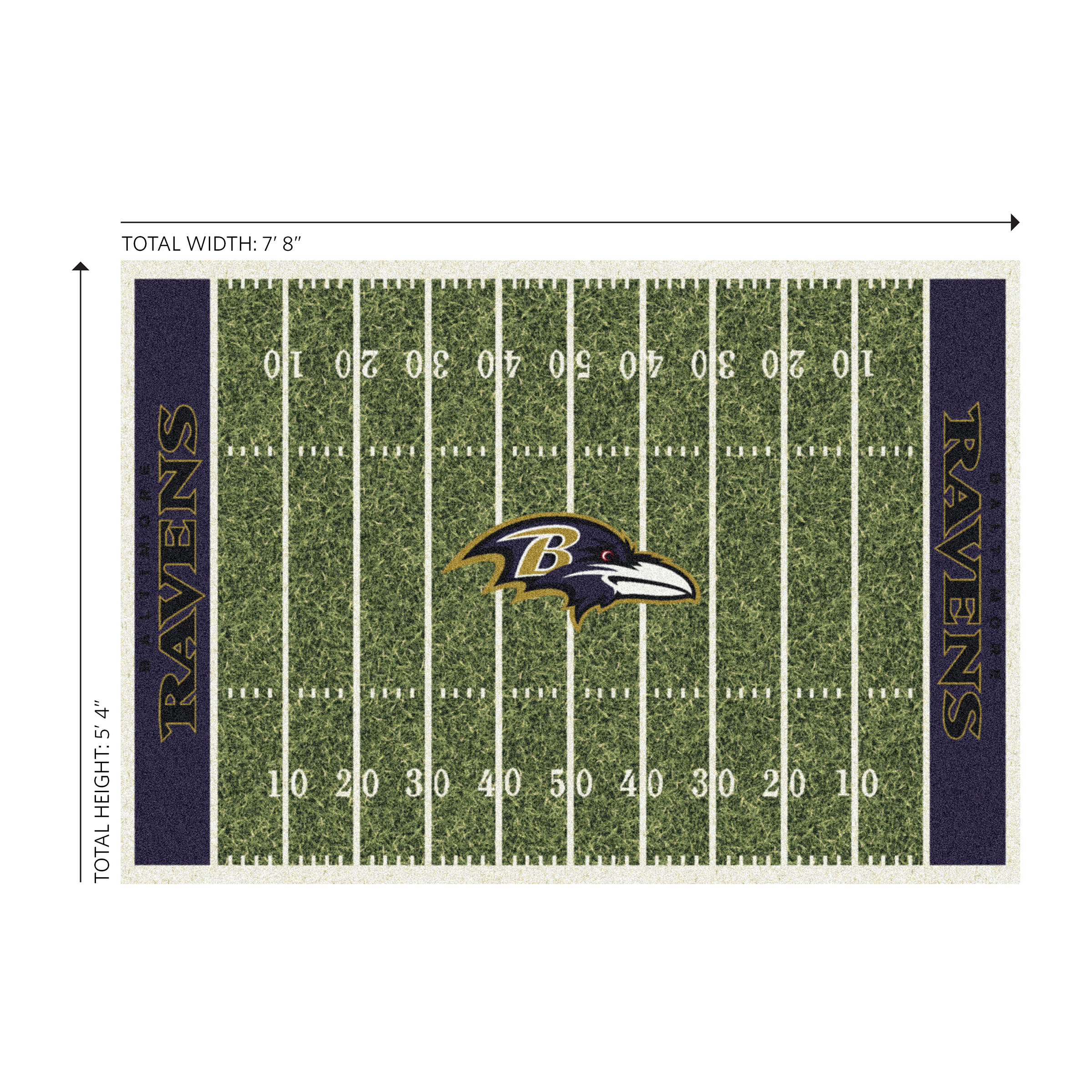 baltimore ravens homefield football field 6 x 8 rug