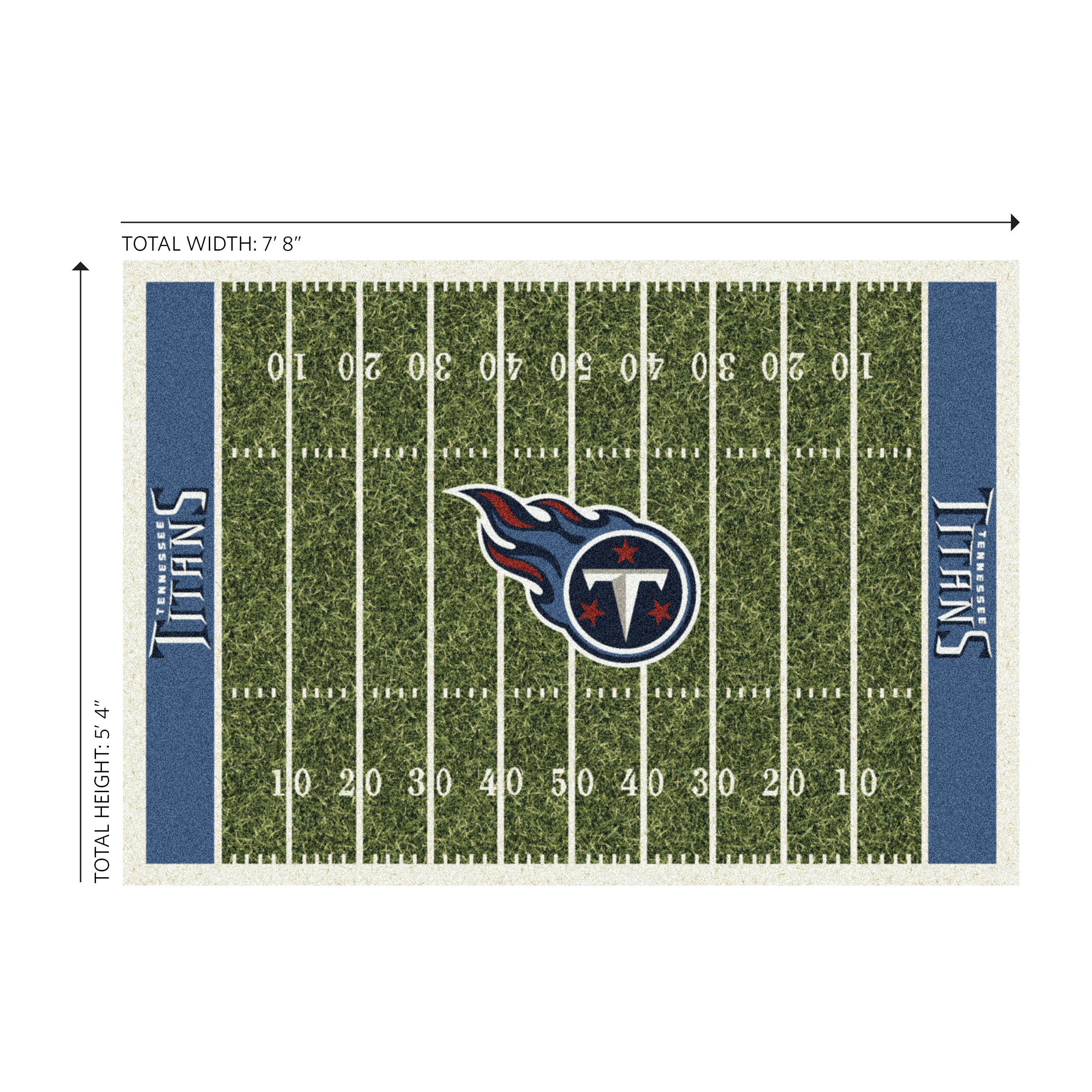 tennessee titans 6x8 homefield football field area rug