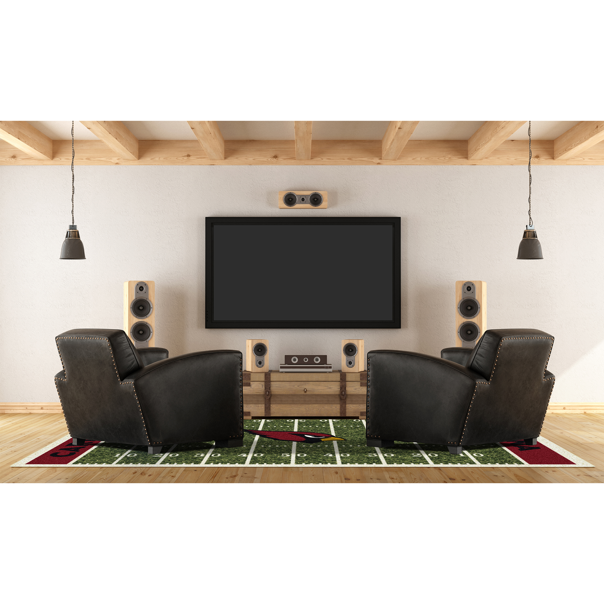 arizona cardinals homefield 6x8 football field area rug