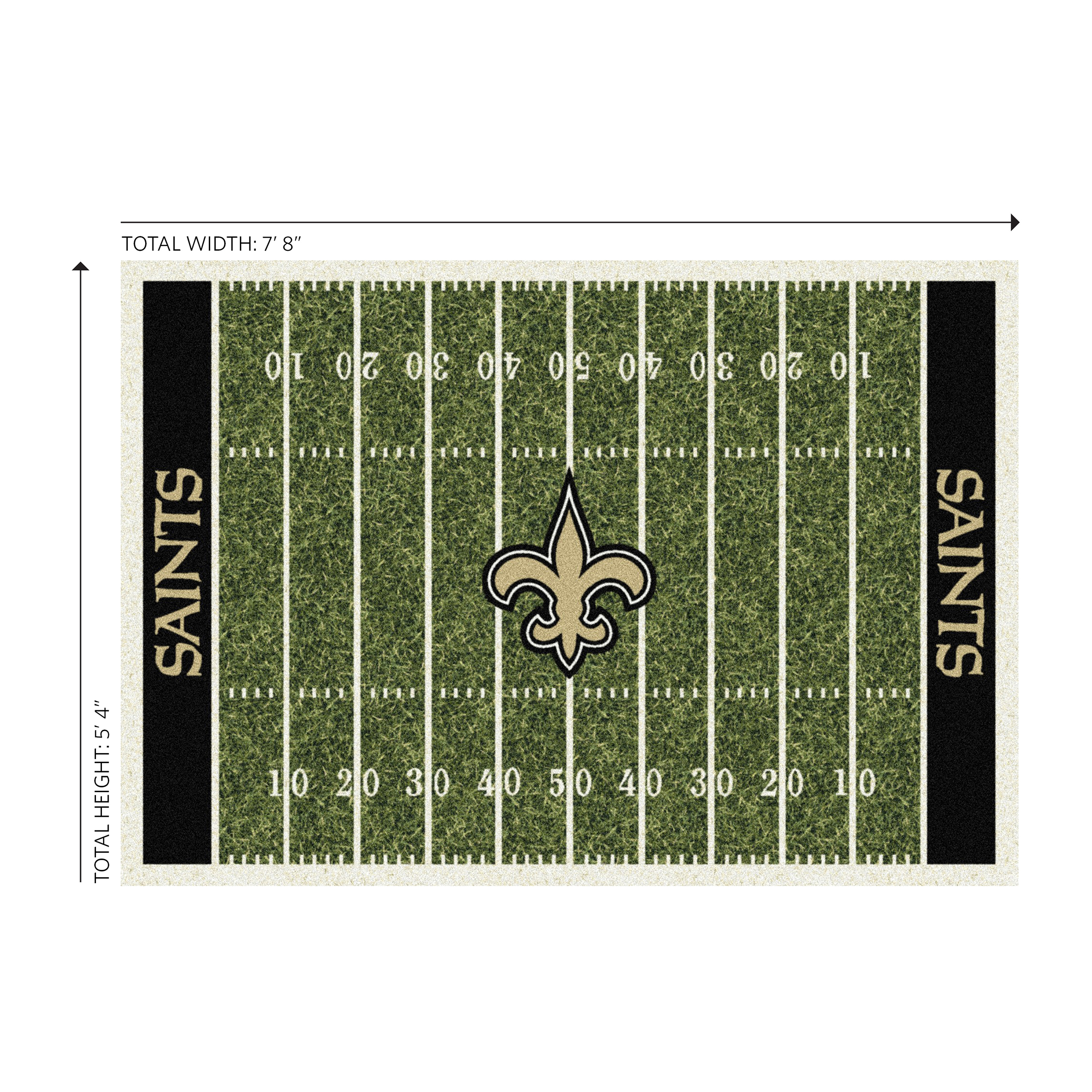 saints 6x8 homefield football field area rug