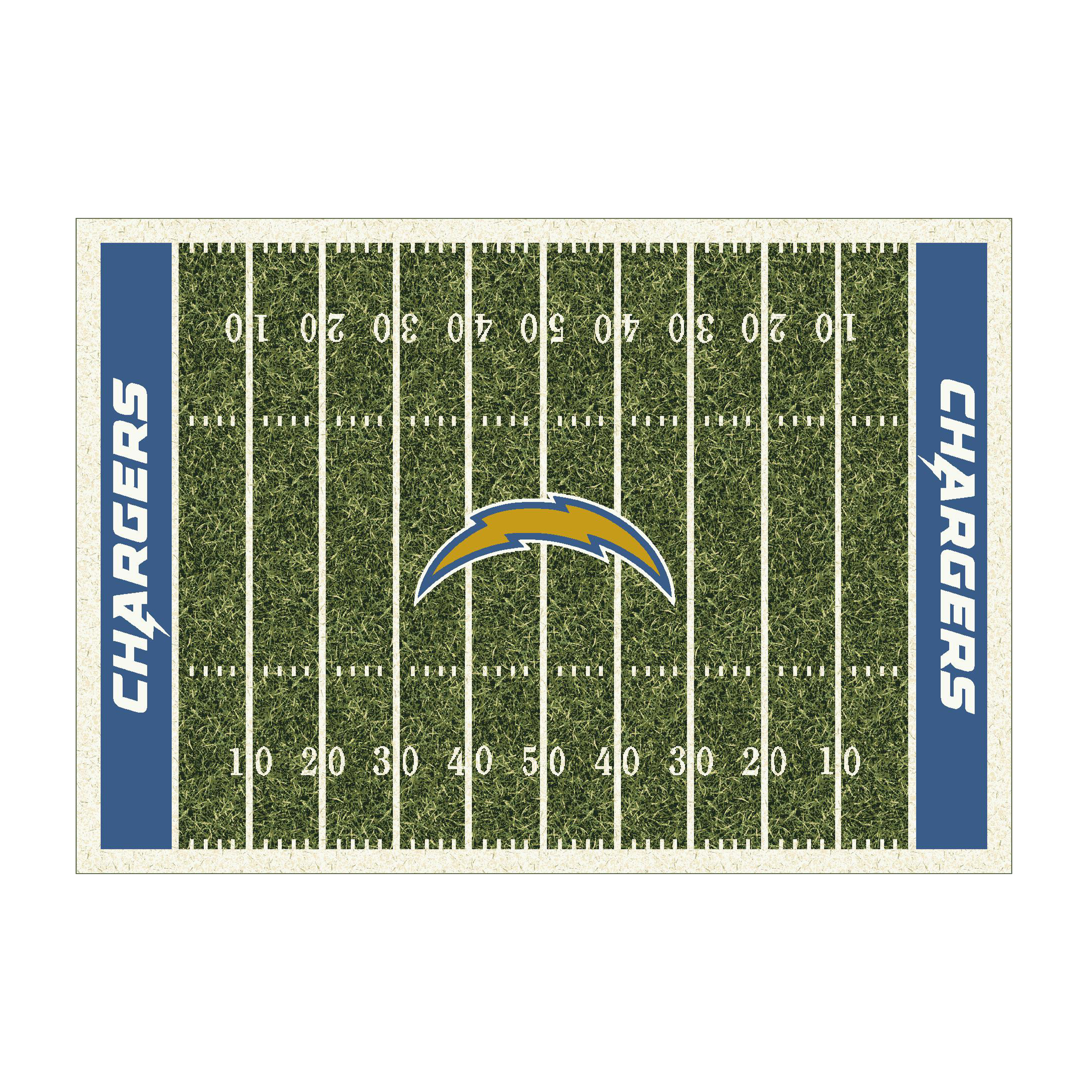 los angeles chargers 6x8 homefield football field area rug