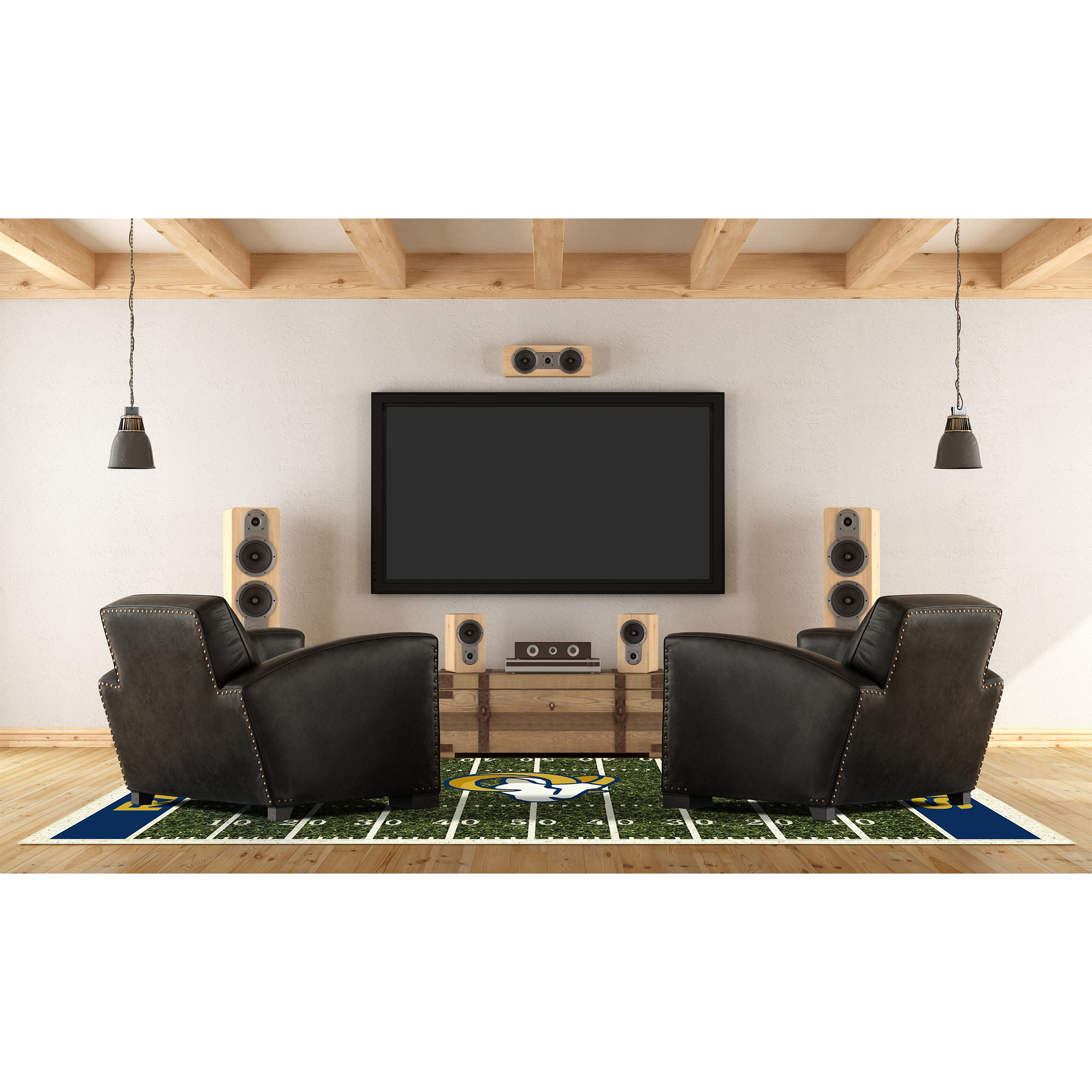 los angeles rams 6x8 homefield football field area rug