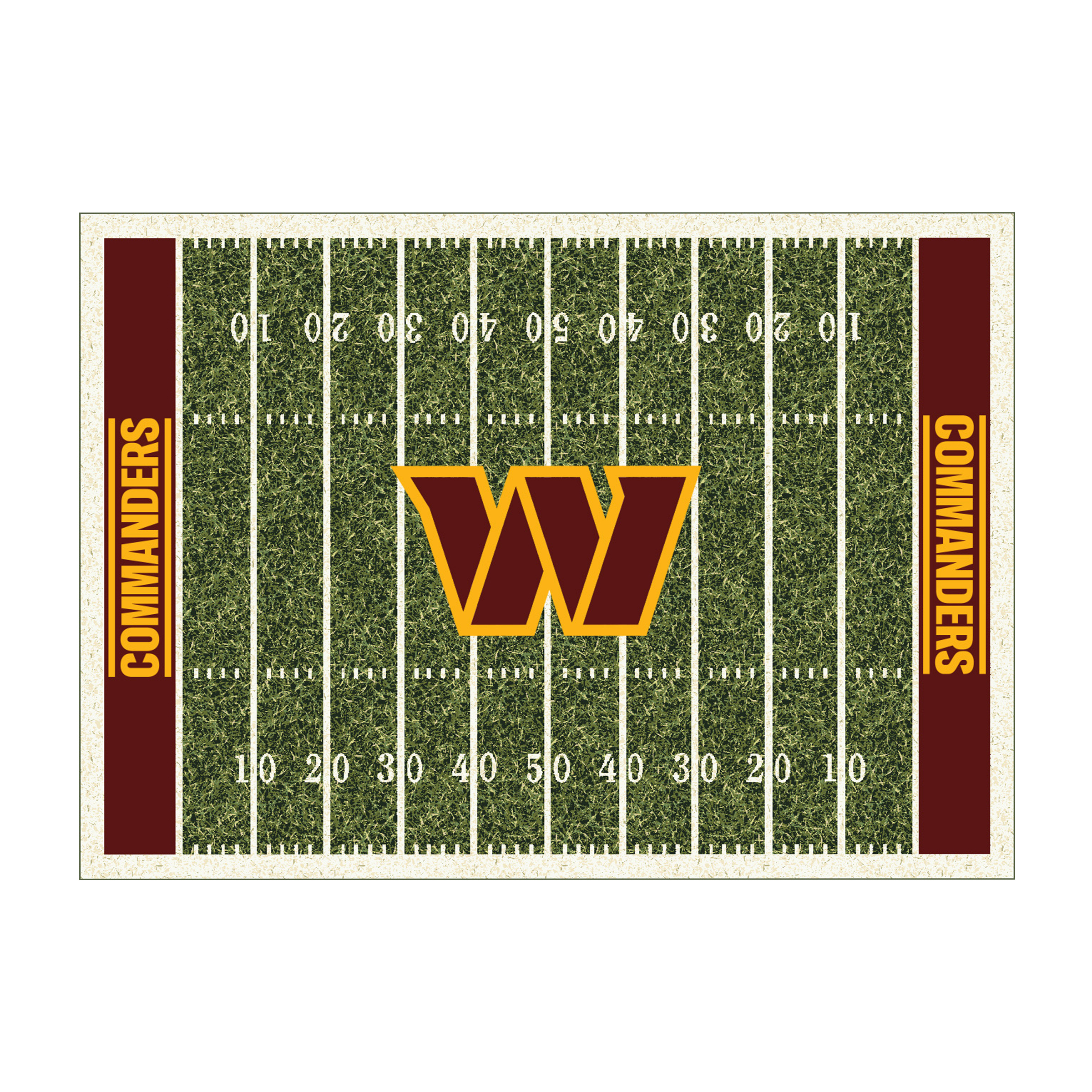 commanders 6x8 homefield football field area rug officially licensed nfl