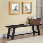 60" Gray and Dark Brown Distressed Wood Rustic Dining Bench 10 60" Gray and Dark Brown Distressed Wood Rustic Dining Bench