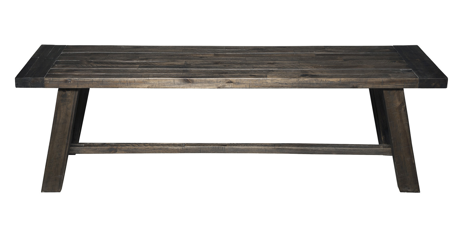 60" Gray and Dark Brown Distressed Wood Rustic Dining Bench 1 60" Gray and Dark Brown Distressed Wood Rustic Dining Bench