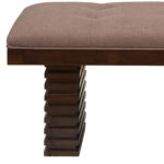 59" Latte and Espresso Linen Blend Upholstered Dining Bench 7 59" Latte and Espresso Linen Blend Upholstered Dining Bench