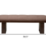 59" Latte and Espresso Linen Blend Upholstered Dining Bench 8 59" Latte and Espresso Linen Blend Upholstered Dining Bench