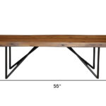 55" Brown and Black Solid Wood Dining Bench 10 55" Brown and Black Solid Wood Dining Bench