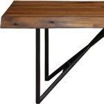 55" Brown and Black Solid Wood Dining Bench 9 55" Brown and Black Solid Wood Dining Bench