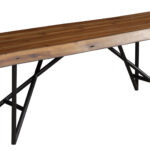 55" Brown and Black Solid Wood Dining Bench 8 55" Brown and Black Solid Wood Dining Bench