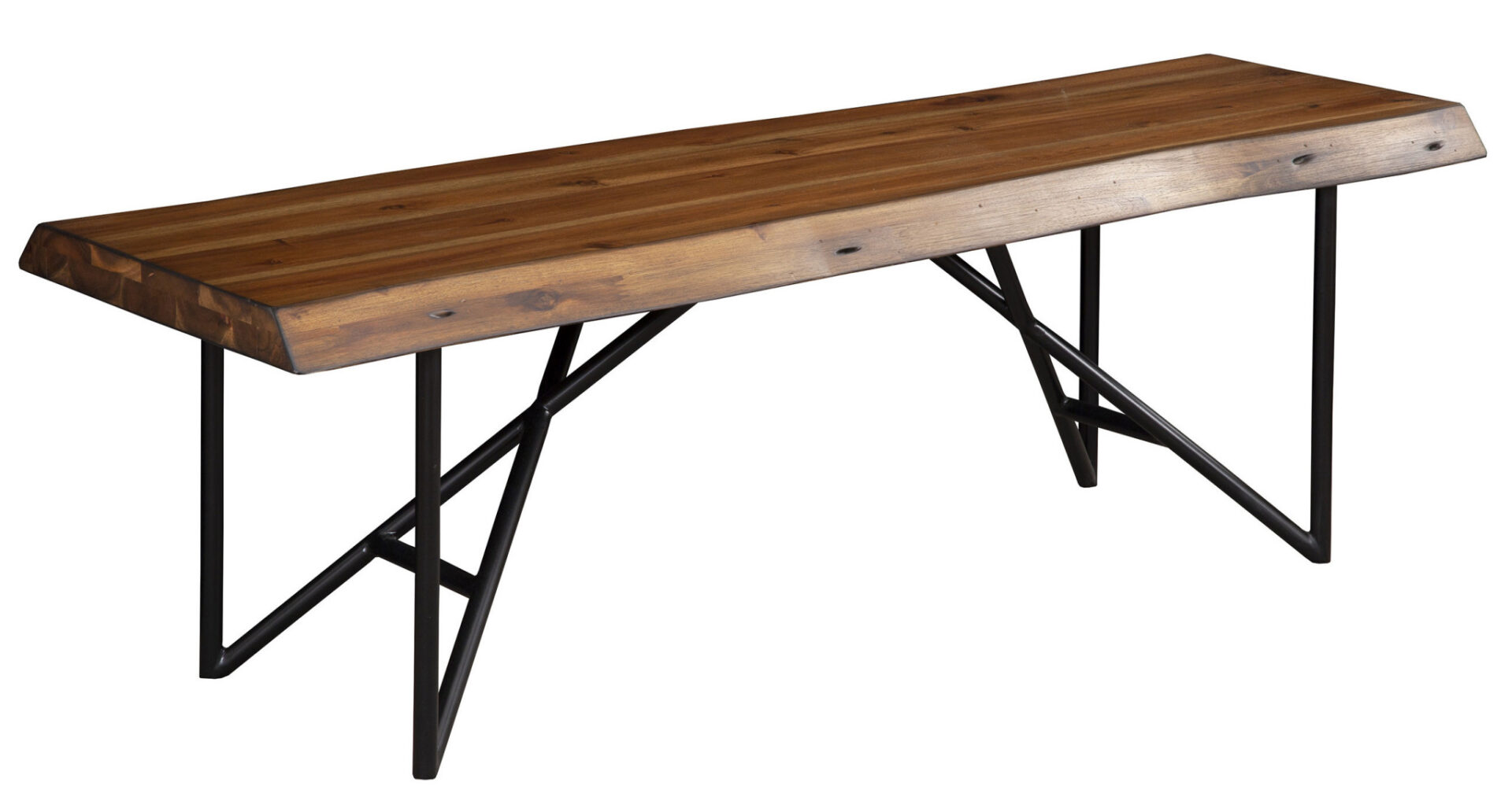 55" Brown and Black Solid Wood Dining Bench 3 55" Brown and Black Solid Wood Dining Bench - Image 3