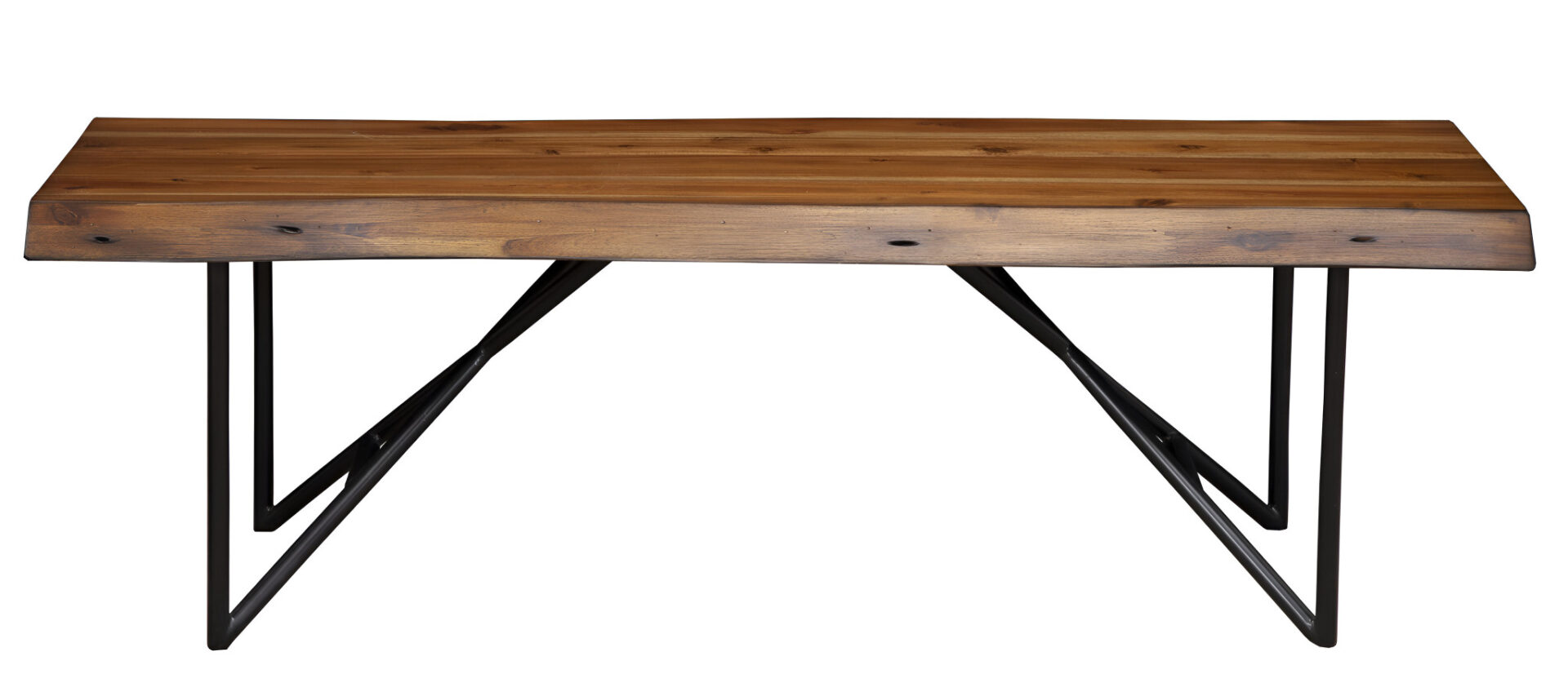 55" Brown and Black Solid Wood Dining Bench 2 55" Brown and Black Solid Wood Dining Bench - Image 2