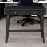 36 Inch Black Wood Writing Desk With Two Drawers 14 36 Inch Black Wood Writing Desk With Two Drawers
