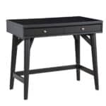36 Inch Black Wood Writing Desk With Two Drawers 11 36 Inch Black Wood Writing Desk With Two Drawers