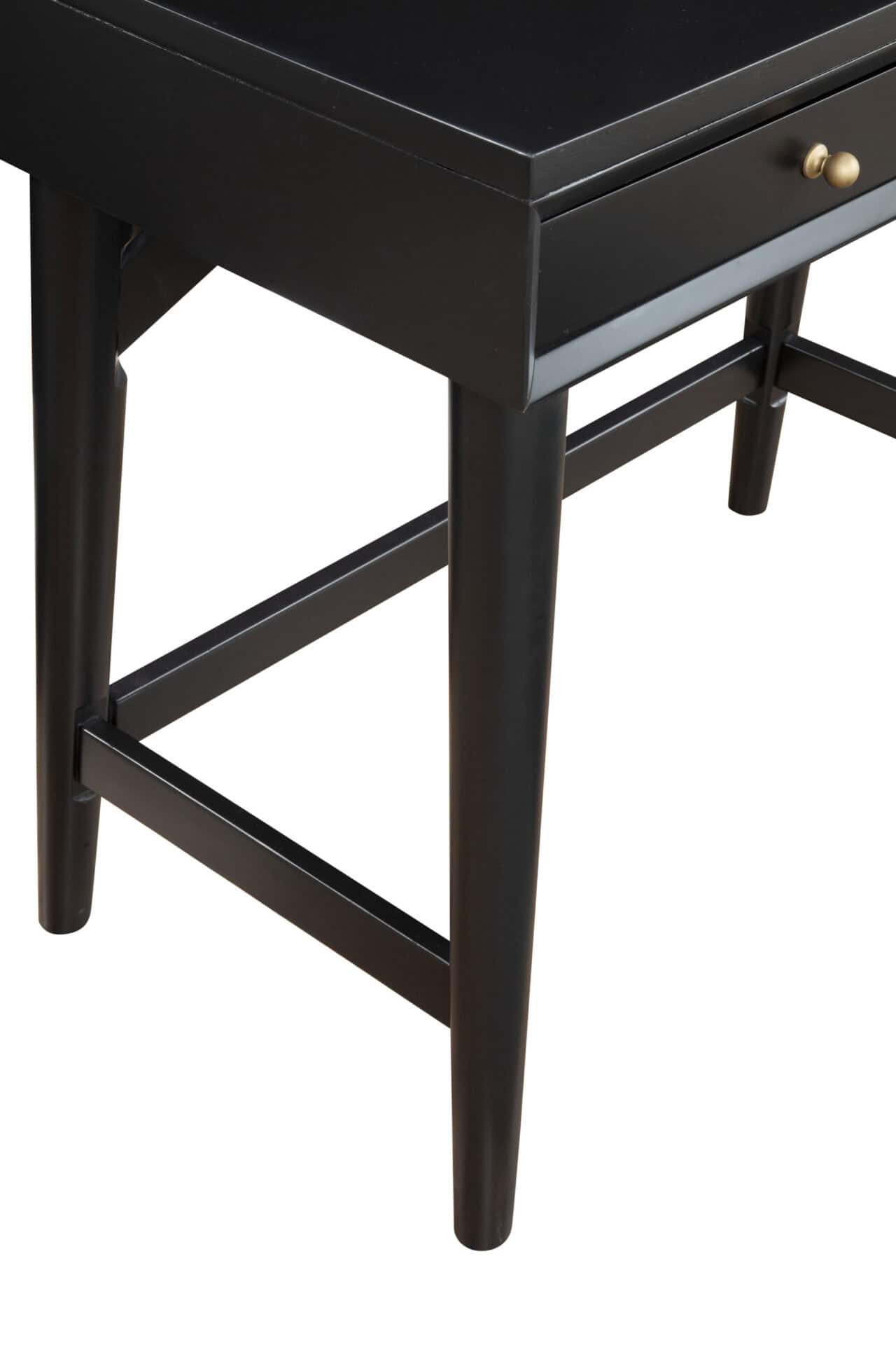36 Inch Black Wood Writing Desk With Two Drawers 7 36 Inch Black Wood Writing Desk With Two Drawers - Image 7