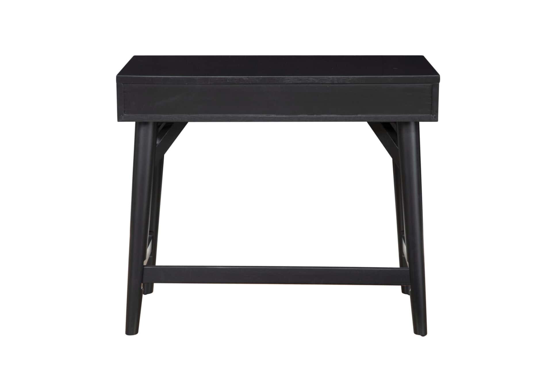 36 Inch Black Wood Writing Desk With Two Drawers 4 36 Inch Black Wood Writing Desk With Two Drawers - Image 4