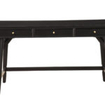 52 Inch Black Manufactured Wood Writing Desk With Three Drawers 10 52 Inch Black Manufactured Wood Writing Desk With Three Drawers