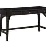 52 Inch Black Manufactured Wood Writing Desk With Three Drawers 11 52 Inch Black Manufactured Wood Writing Desk With Three Drawers