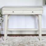 36 Inch White Wood Writing Desk with Two Drawers 13 36 Inch White Wood Writing Desk with Two Drawers