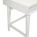 White 52-Inch Writing Desk with Drawers and Mahogany Base 12 White 52-Inch Writing Desk with Drawers and Mahogany Base