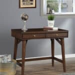 36 Inch Brown Wood Writing Desk with Two Drawers 18 36 Inch Brown Wood Writing Desk with Two Drawers