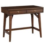 36 Inch Brown Wood Writing Desk with Two Drawers 11 36 Inch Brown Wood Writing Desk with Two Drawers