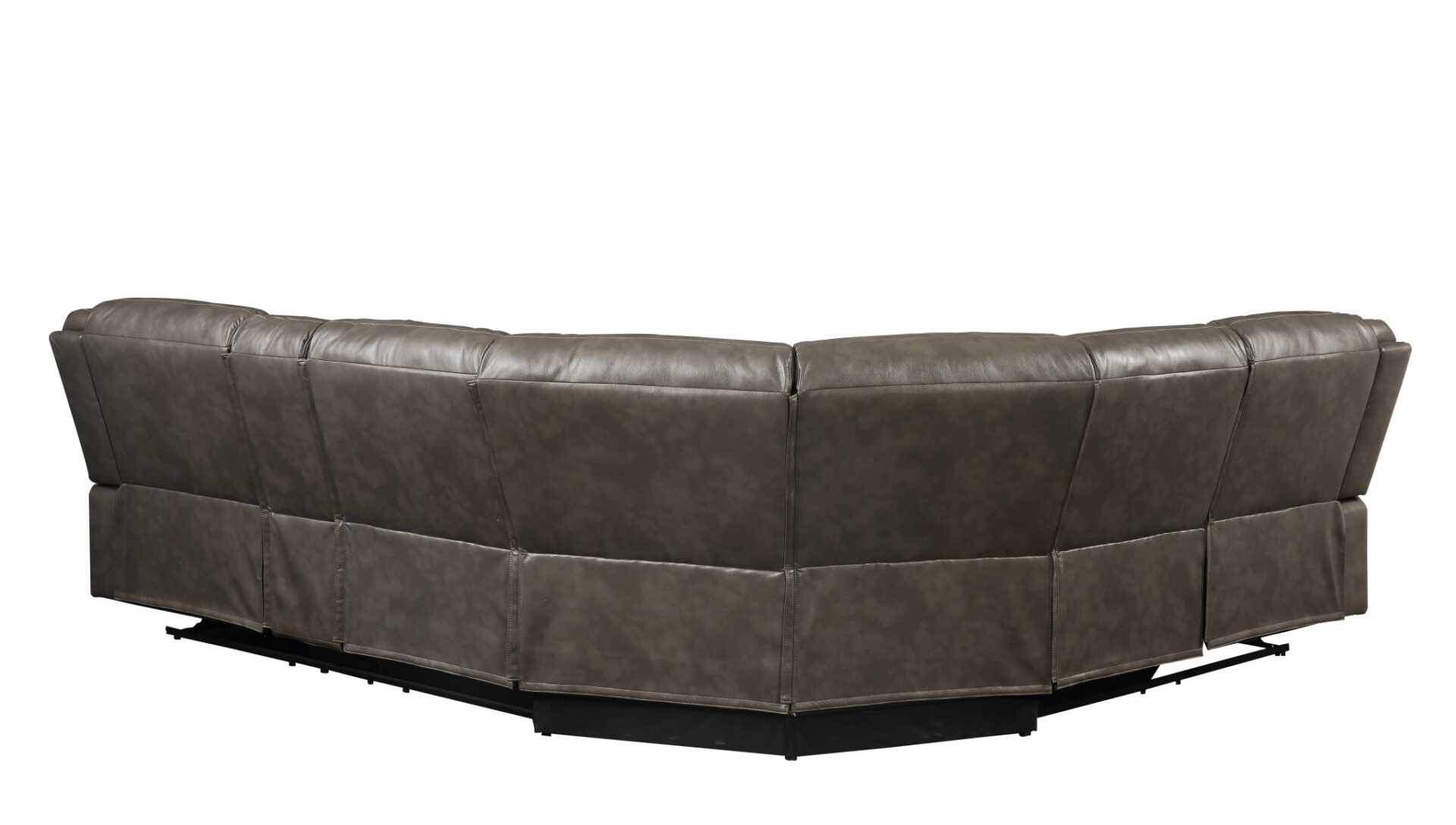 107 Inch Taupe Faux Leather Reclining L Shaped Sectional (6 Piece) 4 107 Inch Taupe Faux Leather Reclining L Shaped Sectional (6 Piece) - Image 4