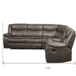 107 Inch Taupe Faux Leather Reclining L Shaped Sectional (6 Piece) 12 107 Inch Taupe Faux Leather Reclining L Shaped Sectional (6 Piece)