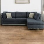 104-Inch Blue Linen L Shaped Sectional with Chaise and Ottoman 9 104-Inch Blue Linen L Shaped Sectional with Chaise and Ottoman