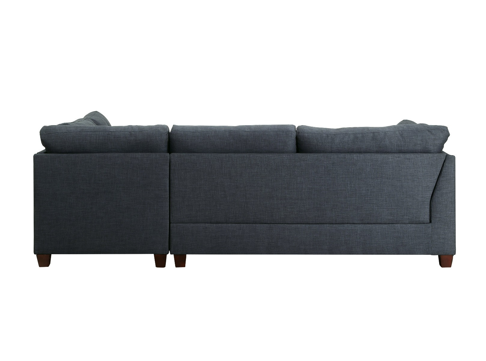 104-Inch Blue Linen L Shaped Sectional with Chaise and Ottoman 5 104-Inch Blue Linen L Shaped Sectional with Chaise and Ottoman - Image 5