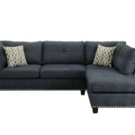 104-Inch Blue Linen L Shaped Sectional with Chaise and Ottoman 8 104-Inch Blue Linen L Shaped Sectional with Chaise and Ottoman