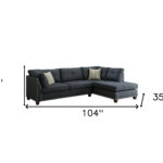 104-Inch Blue Linen L Shaped Sectional with Chaise and Ottoman 13 104-Inch Blue Linen L Shaped Sectional with Chaise and Ottoman