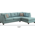 104” Teal Blue Linen L Shaped Sectional Sofa With Chaise 16 104” Teal Blue Linen L Shaped Sectional Sofa With Chaise