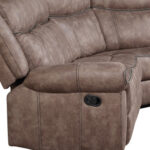 131-Inch Chocolate Velvet Reclining L Shaped Sectional With Console 8 131-Inch Chocolate Velvet Reclining L Shaped Sectional With Console