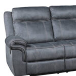 131-Inch Gray Velvet Reclining L Shaped Sectional With Console