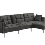 107" Dark Gray Modular L Shaped Sectional with Sleeper 8 107" Dark Gray Modular L Shaped Sectional with Sleeper