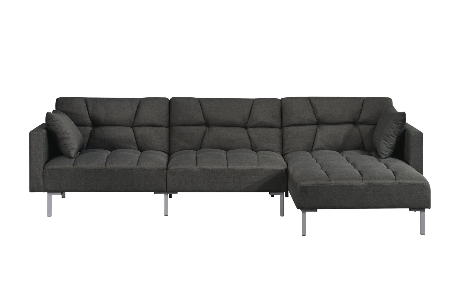 107" Dark Gray Modular L Shaped Sectional with Sleeper 3 107" Dark Gray Modular L Shaped Sectional with Sleeper - Image 3